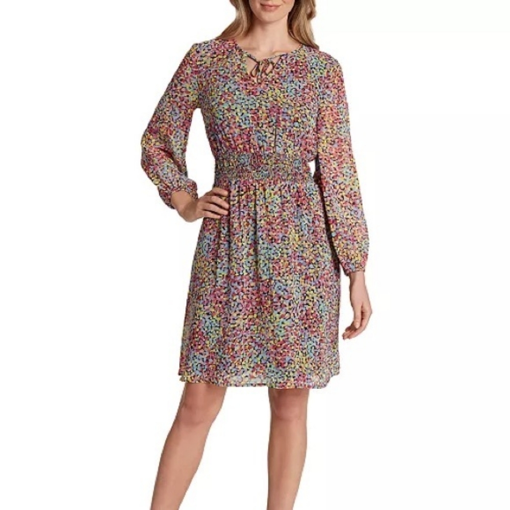 NWT TAHARI Women' Sumner Chiffon Dress SZ 2 Dots